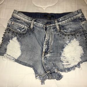 Studded Jean Shorts